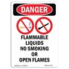 Signmission Safety Sign, OSHA Danger, 10" Height, Flammable Liquids No, Portrait OS-DS-D-710-V-1244